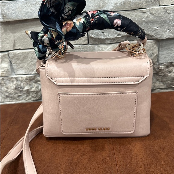 Anne Klein Pale Pink Crossbody with Floral Scarf Accent - Picture 2 of 5